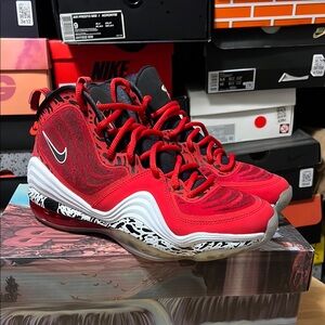 Nike Red and Black High-Top Sneakers